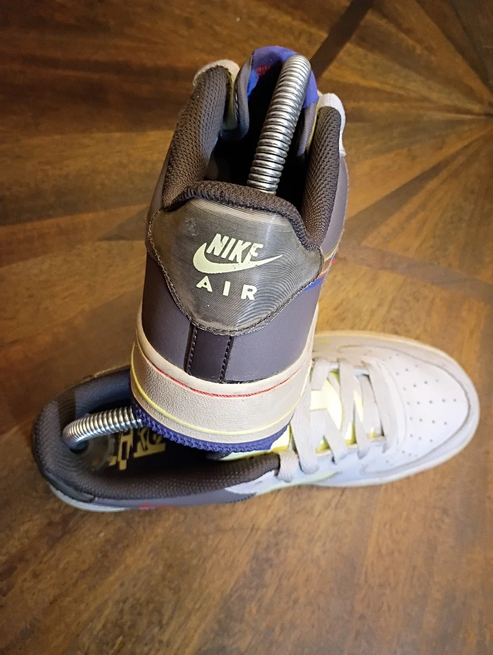 Nike Air Force 1 LV8 2 GS “Double Swoosh / Just Do It” Gray Volt Blue Sneakers Y